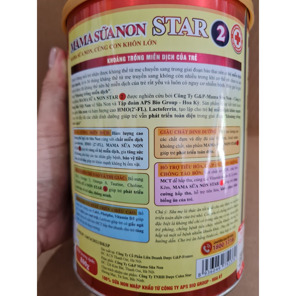 Mama Sữa Non Star 1, Star 2, Star 3 Lon 800g