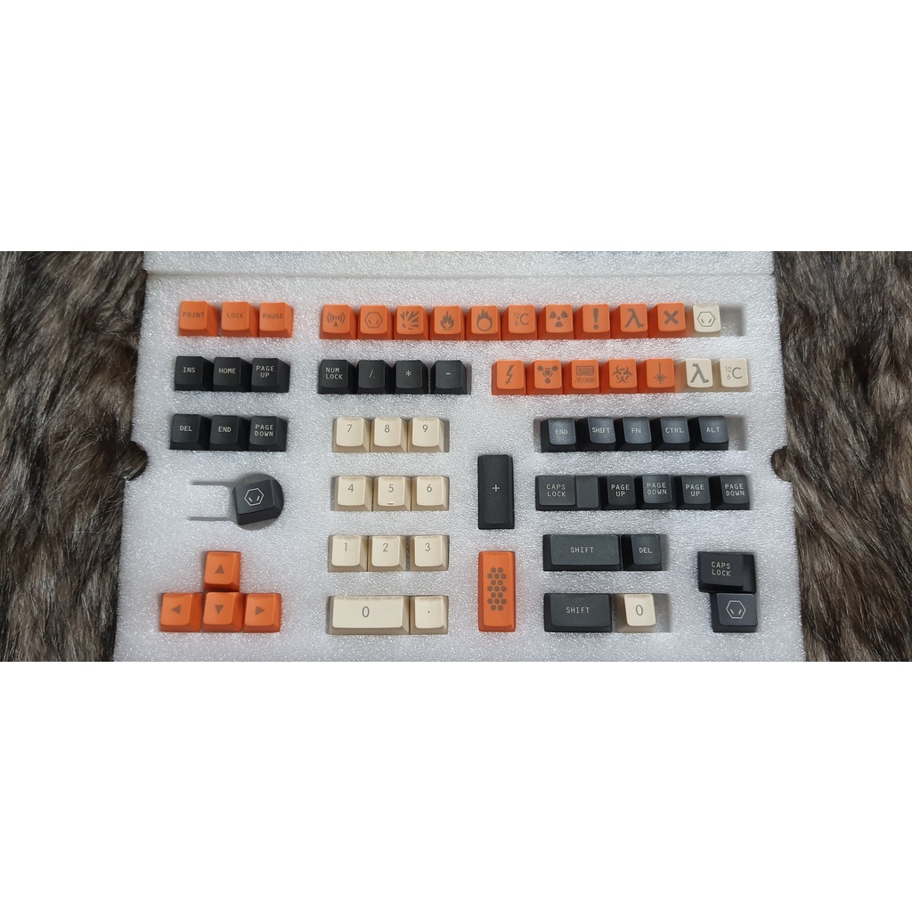 [Hỗ trợ Layout 61/64/68/71/82/84] Set Keycap PBT carbon font lớn - Bộ nút bàn phím cơ thay thế