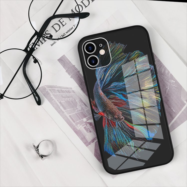 Ốp kính cường lực hình Cá Nice Fish lịch lãm cho dòng Iphone từ 5 đến 12 OK-BET20210006