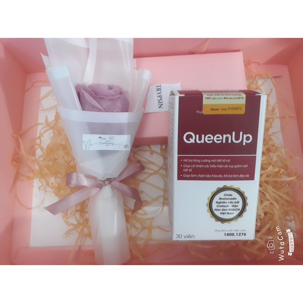(CHÍNH HÃNG TÍCH ĐIỂM) Viên uống QUEENUP, giúp tăng cường nội tiết tố, làm chậm lão hóa, giảm sạm, nám da và làm đẹp da