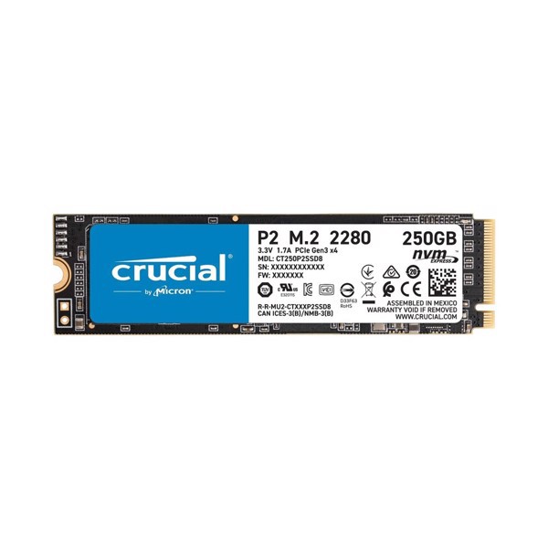Ổ Cứng SSD Crucial P2 250GB NVMe PCIe Gen 3x4 M.2 2280
