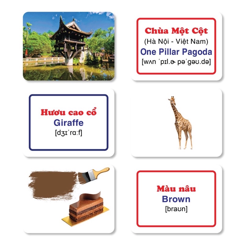 Bộ Thẻ Học Thông Minh 16 Chủ Đề Loại To - Song Ngữ Tiếng Anh - Loại Chuẩn Glenn Doman Flashcard Cho Bé Từ 0-6 Tuổi