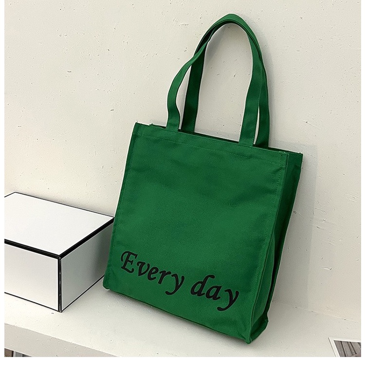 Túi tote túi vải canvas phong cách Hàn quốc có cúc bấm miệng ngăn phụ bên trong thời trang ulzzang-Haka store