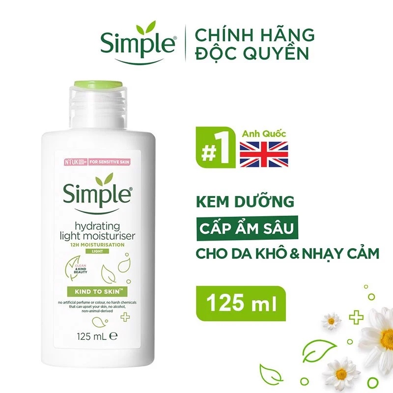 Sữa Dưỡng Da Simple Kind To Skin Hydrating Light Moisturiser 125ml