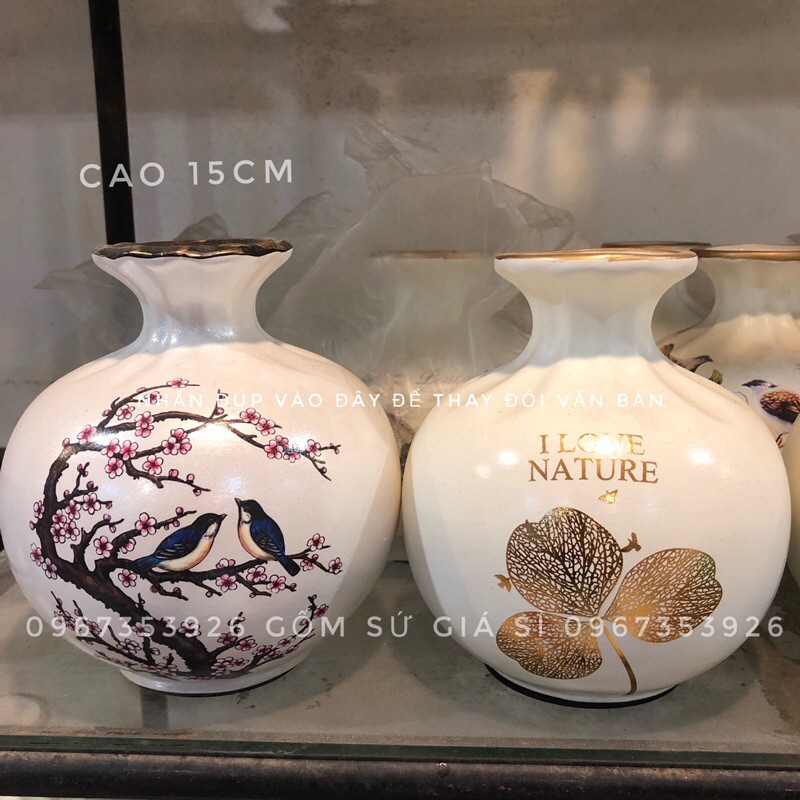 Bình cắm lông công- Tròn cao 15cm | BigBuy360 - bigbuy360.vn