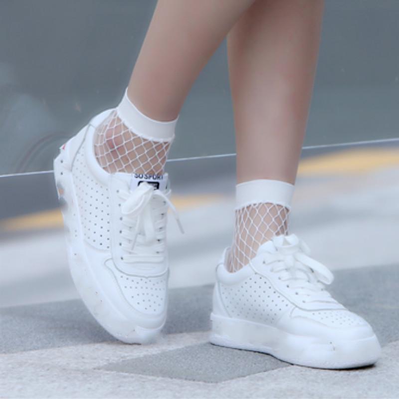 1 Đôi Tất Lưới Ngắn Màu Trơn Thời Trang Cho Nữ
