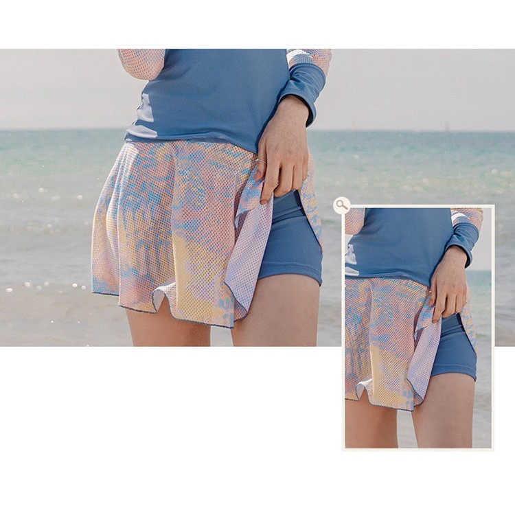 Đồ bơi nữ dài tay chân váy rời chống nắng kín đáo