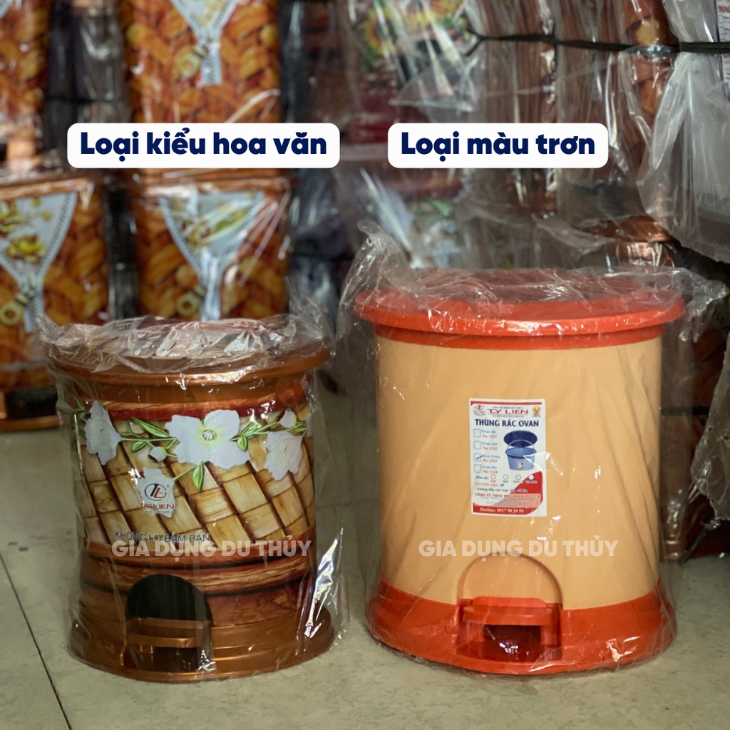 Thùng rác nhựa đạp chân hình OVAL, thùng rác nhựa có nắp size mini, nhỏ, trung, lớn đựng rác văn phòng, rác nhà bếp