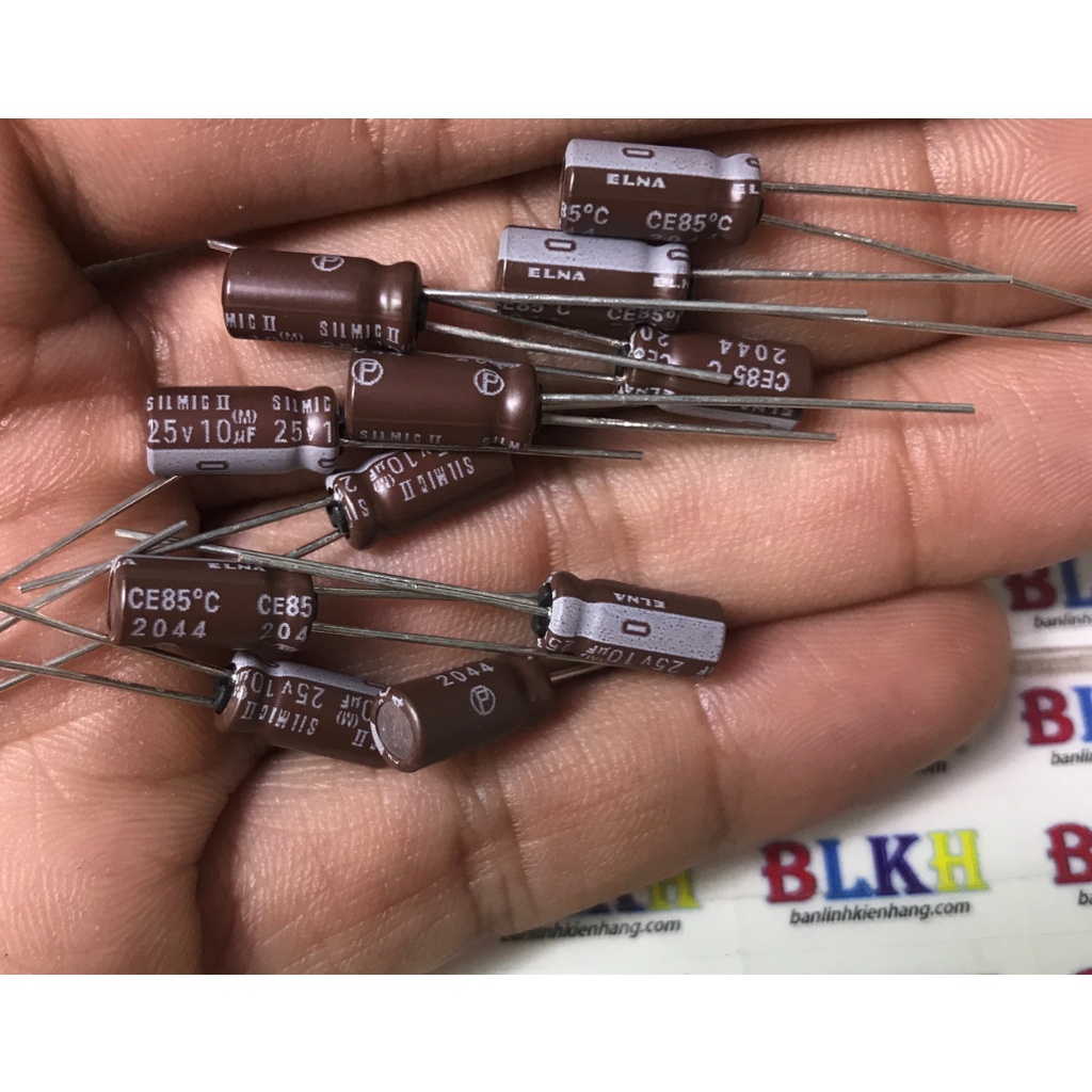 combo 4 con con Tụ âm thanh 25V 10uF 5x11 chính hãng ELNA SIMIC II