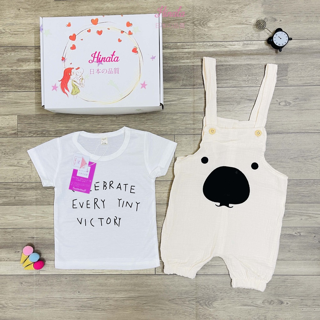 Set quần áo yếm Unisex Hinata - chất liệu đũi thoáng mát BF63