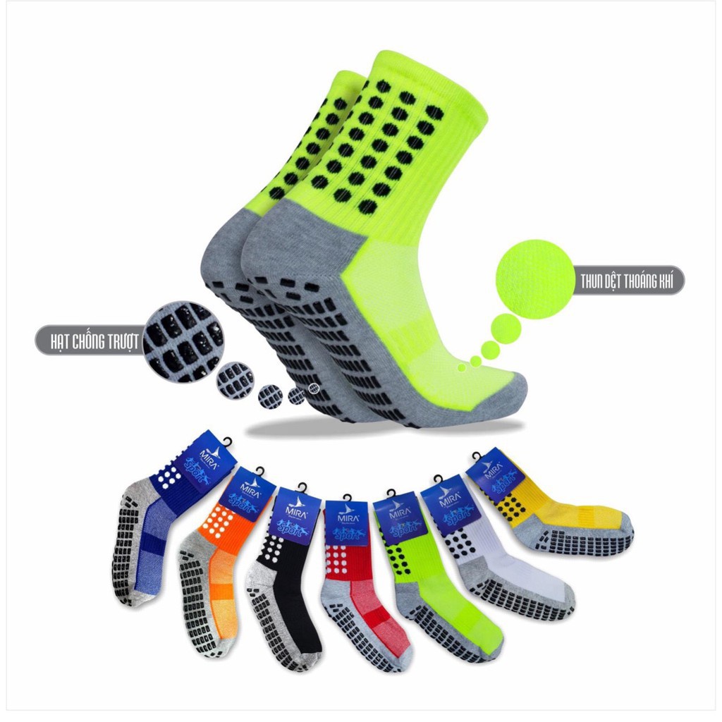 Tất chống trơn, vớ chống trơn thể thao bóng đá, bóng chuyền, bóng rổ nhiều màu