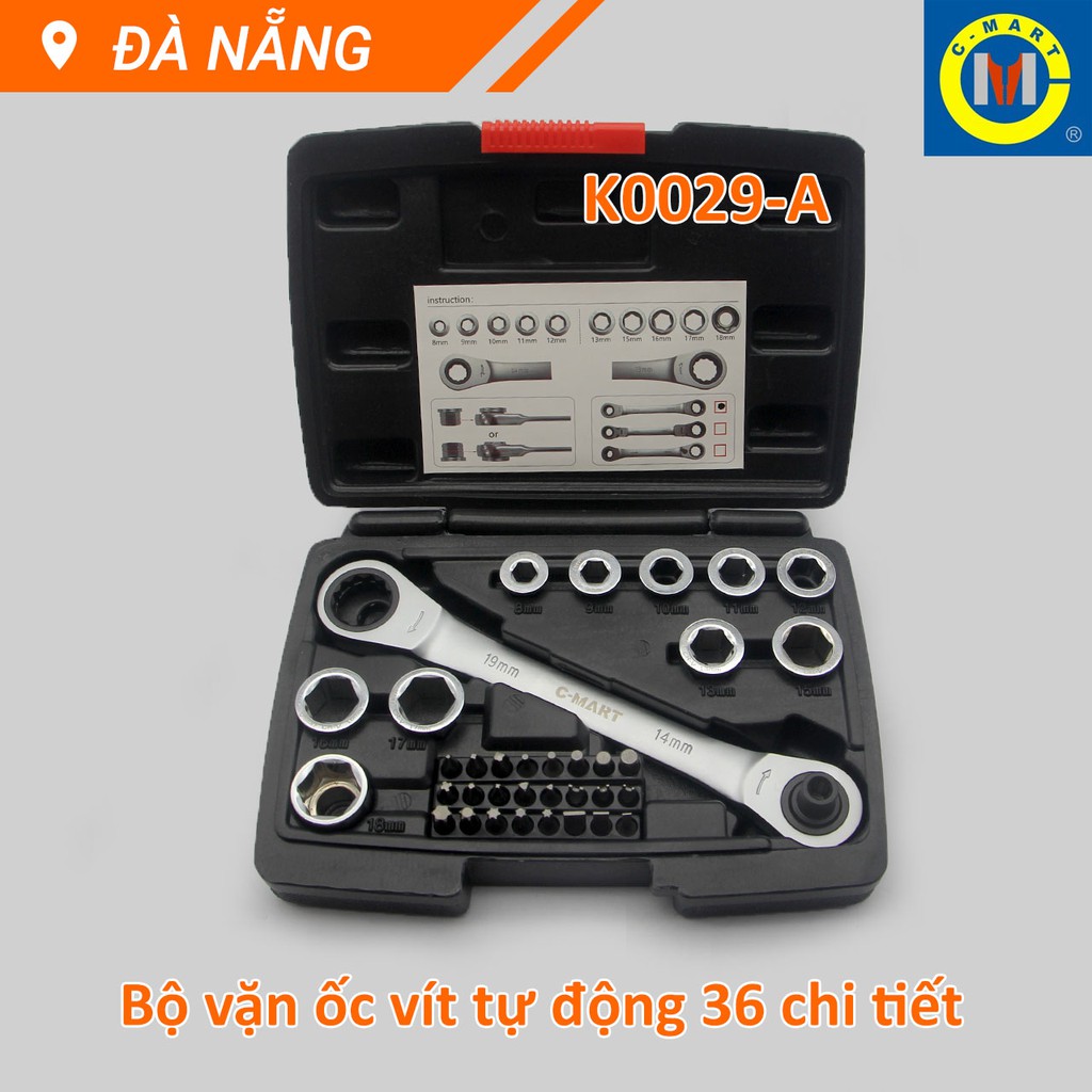 Bộ cờ lê tự động 36 chi tiết Cmart K0029-A