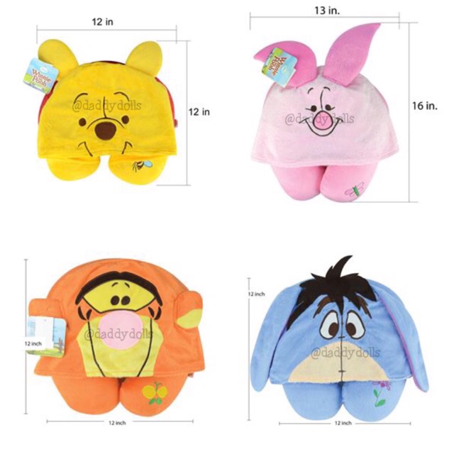 Gối cổ Pooh Áo Hoodie Bear & Eeyore Piglet Tigger