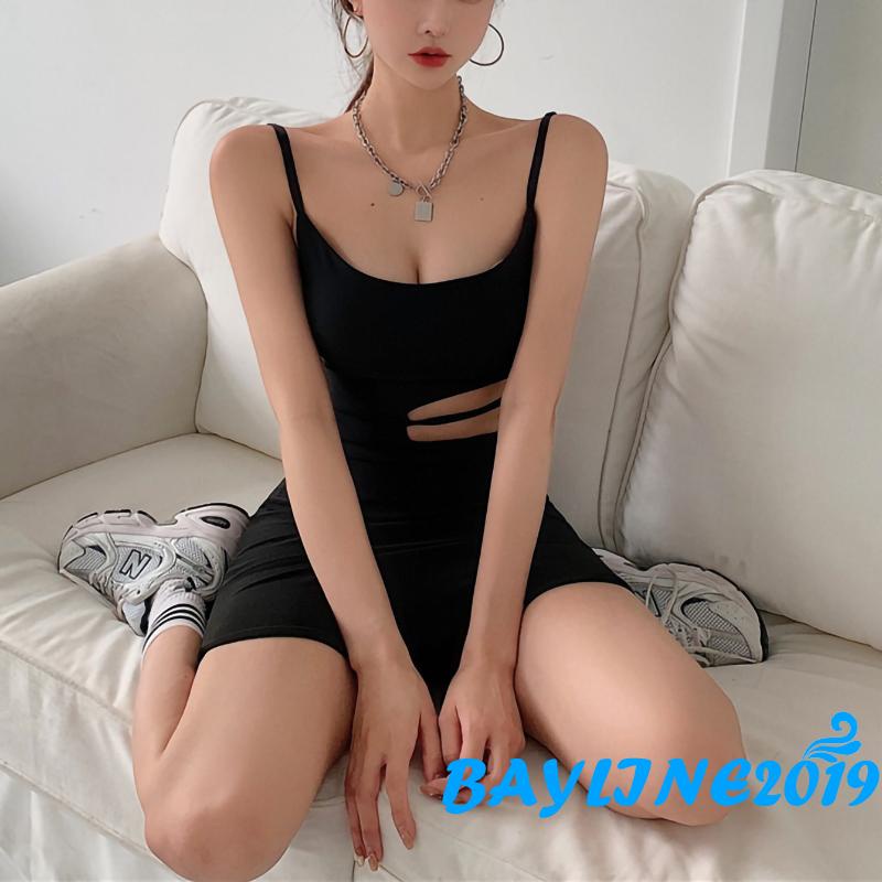 Đầm hai dây ôm dáng màu sắc thời trang quyến rũ độc đáo cho nữ