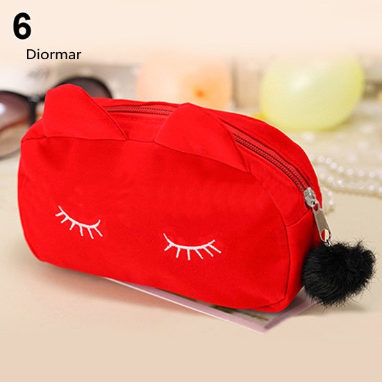 DOM_Portable Cartoon Coin Storage Case Travel Makeup Pouch Soft Cosmetic Bag