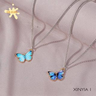 Dây Chuyền Mặt Bướm Acrylic Nhiều Màu Sắc Phong Cách Hàn Quốc Đơn Giản