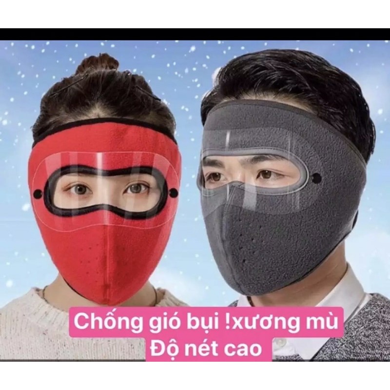 [HÀNG LOẠI 1] Khẩu Trang Ninja Cao Cấp Lót Nỉ Có Kính Chống Nắng, Chống Gió, Chống Bụi Tiện Lợi - Kính Có Thể Tháo Rời | BigBuy360 - bigbuy360.vn