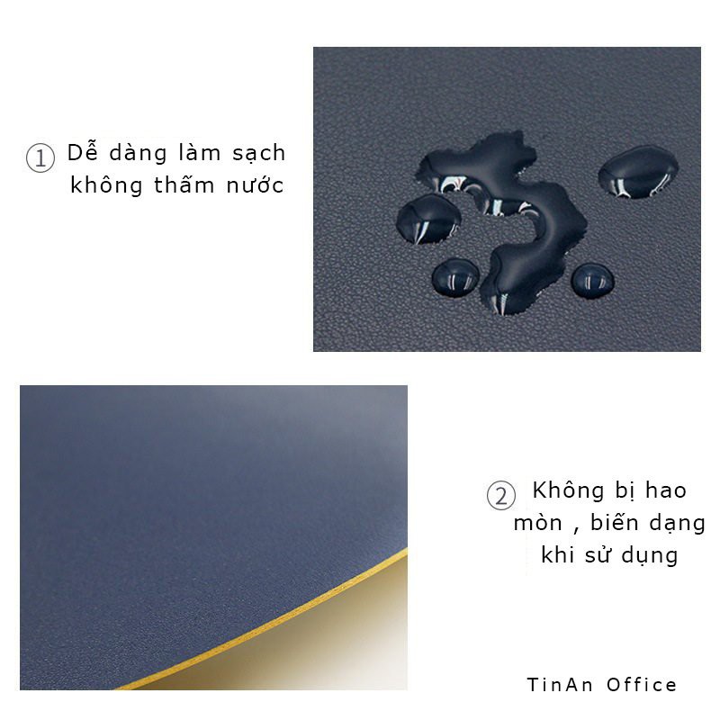 Miếng Lót Chuột Da ( Mouse Pad ) Hình Tròn, Sử Dụng Được 2 Mặt, Không Thấm Nước, Đường Kính 22 cm