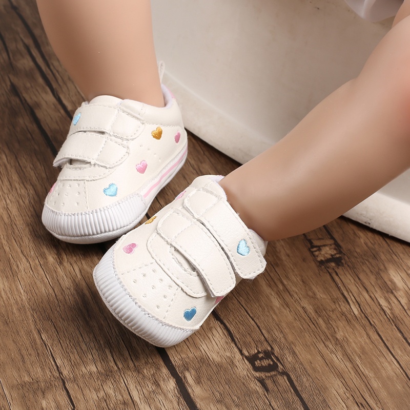 Giày Thể Thao Đế Cao Su Màu Trắng Cho Bé Gái 0-18 Tháng Tuổi