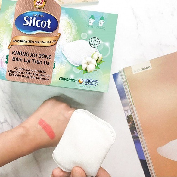 Bông tẩy trang Silcot 2 dòng xanh dương / xanh lá / xanh đen