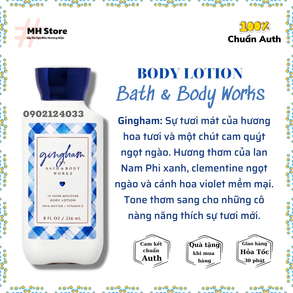 Body Lotion Sữa Dưỡng Thể Bath & Body Works, Sữa Dưỡng Da Toàn Thân  236ml MH Store