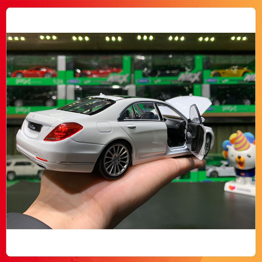 [Mã LIFEXANH03 giảm 10% đơn 500K] Xe mô hình Mercedes-Benz S500 tỉ lệ 1:24 hãng Welly Kim loại, Full box]