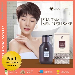 (GIẢM SỐC) SỮA TẮM MEN RƯỢU SAKE LACO_ ủ trắng mịn màng,giảm thâm mụn & viêm lỗ chân lông hiệu quả_290g