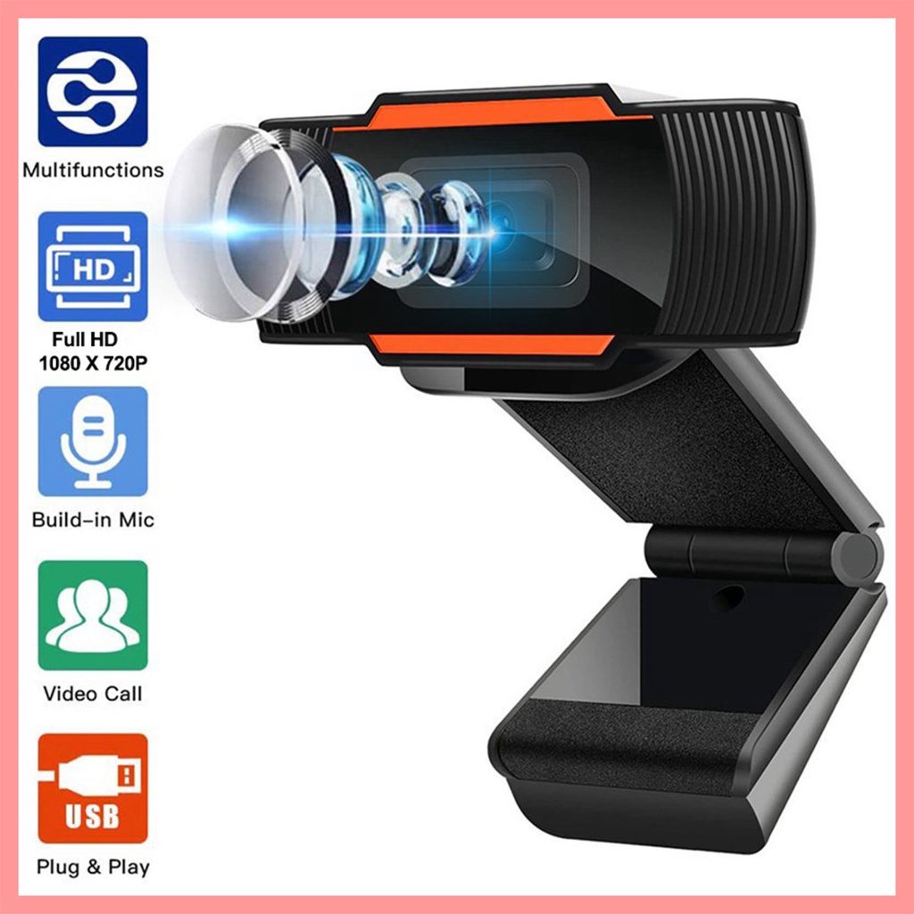 Webcam máy tính FULL HD 1080P có mic, Web camera laptop full box siêu nét hỗ trợ livestream, học trực tuyến