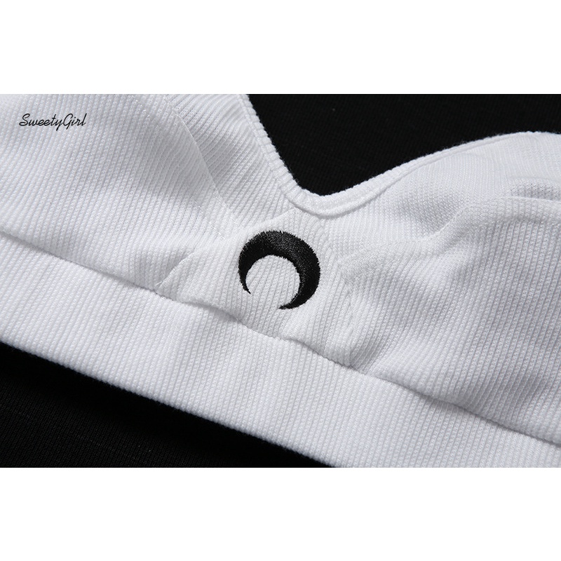 Bộ Áo Tank Top Cổ Chữ V Hở Lưng + Quần Short Lưng Cao Thêu Họa Tiết Thời Trang Cho Nữ