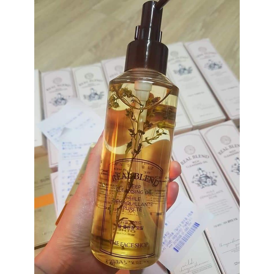 Dầu tẩy trang làm sạch sâu Real Blend Deep Cleansing Oil The Face Shop - SĂN SALE GIÁ TỐT