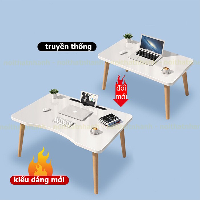 Bàn làm việc cong bệt, mặt bàn cong tạo cảm giac ngồi thoải mái, chân gỗ tiện chắc chắn | BigBuy360 - bigbuy360.vn