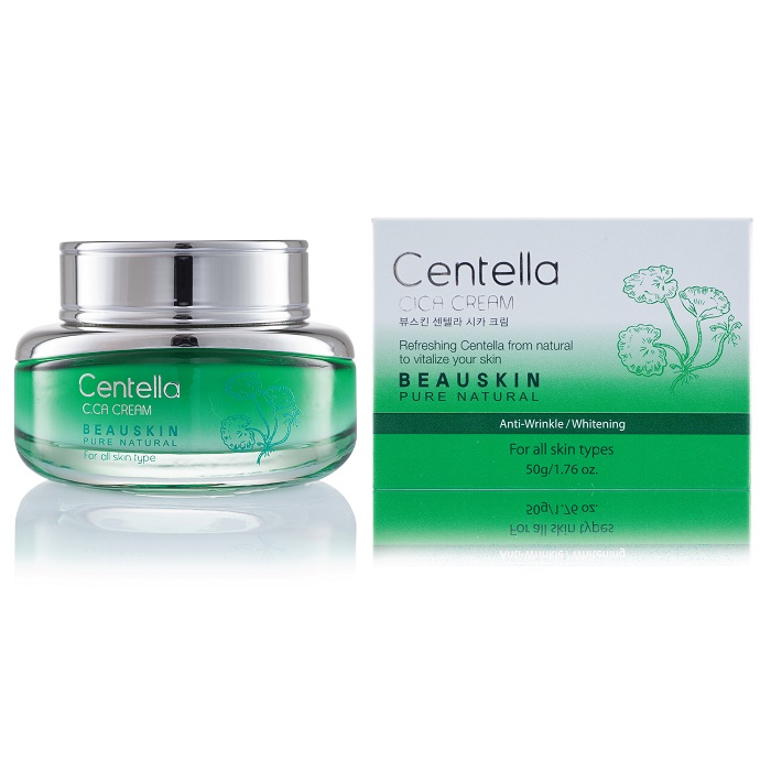 Kem dưỡng dành co da mụn, da xạm đen, da thâm mụn từ rau má CICA BEAUSKIN Hàn quốc 50g/Hộp- HÀNG CHÍNH HÃNG