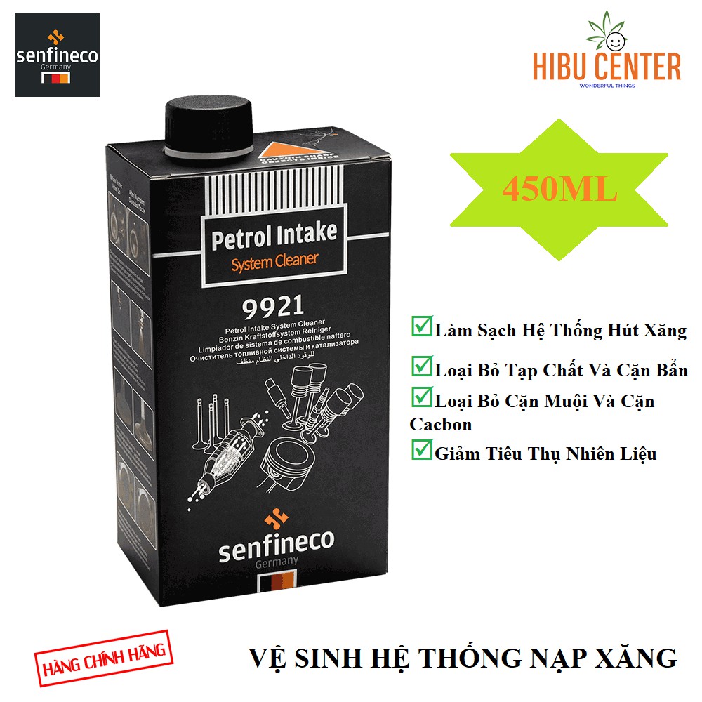 Dung Dịch Vệ Sinh Hệ Thống Nạp, Buồng Đốt và Xả Máy Xăng Senfineco 9921 - 450ML Petrol Intake System Cleaner, Chính Hãng