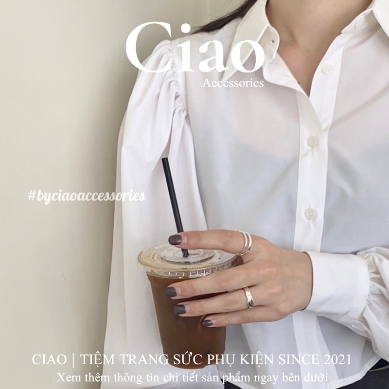 [HOẢ TỐC 1H] Nhẫn mạ bạc S925 thiết kế xoắn phong cách trendy cá tính Finn Ciao