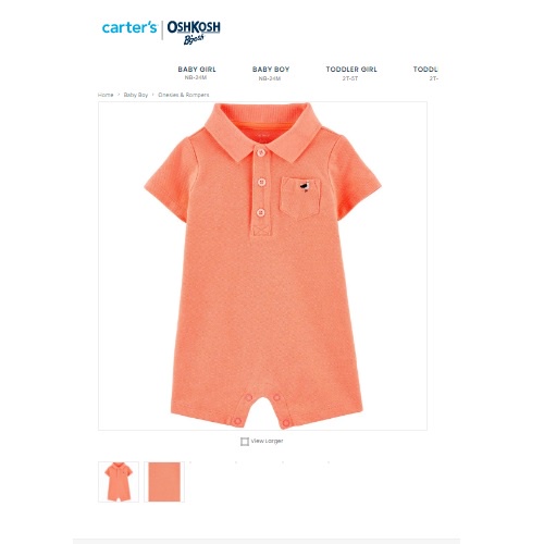 Body đùi cổ polo cho bé mặc đi chơi Carter Cambodia xuất dư xịn