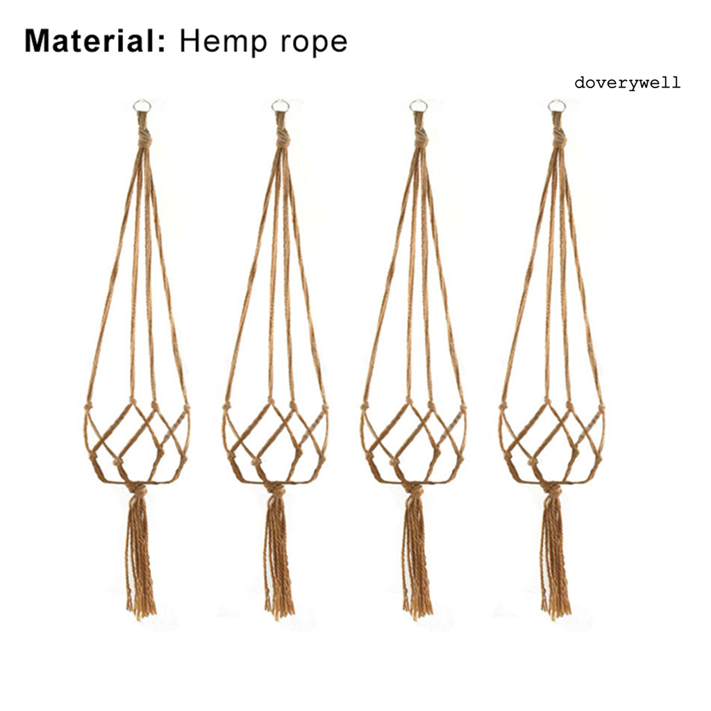 Bộ 4 Chậu Hoa Treo Tường Trang Trí Phối Tua Rua Thời Trang Độc Đáo