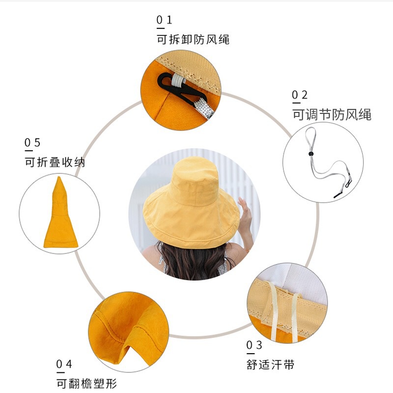 Nón Vành Rộng Chống Nắng Style Retro Trơn L1773 - LoanTay