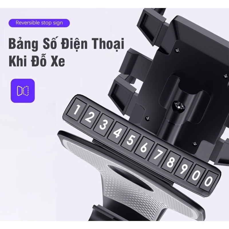 Giá đỡ kẹp điện thoại trên ô tô xoay 360 độ chống rung - Kẹp điện thoại gắn bảng điều khiển, tấm chắn nắng, taplo, kính