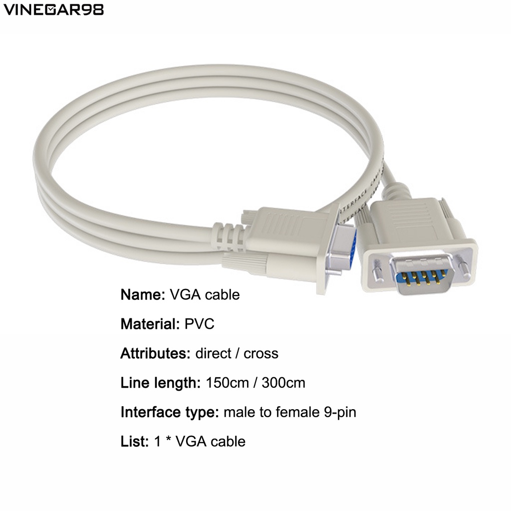 vinegar98 Reliable VGA Extension Cord 9Pin Male to Female Extender Cord Adapter No Delay for PC | BigBuy360 - bigbuy360.vn