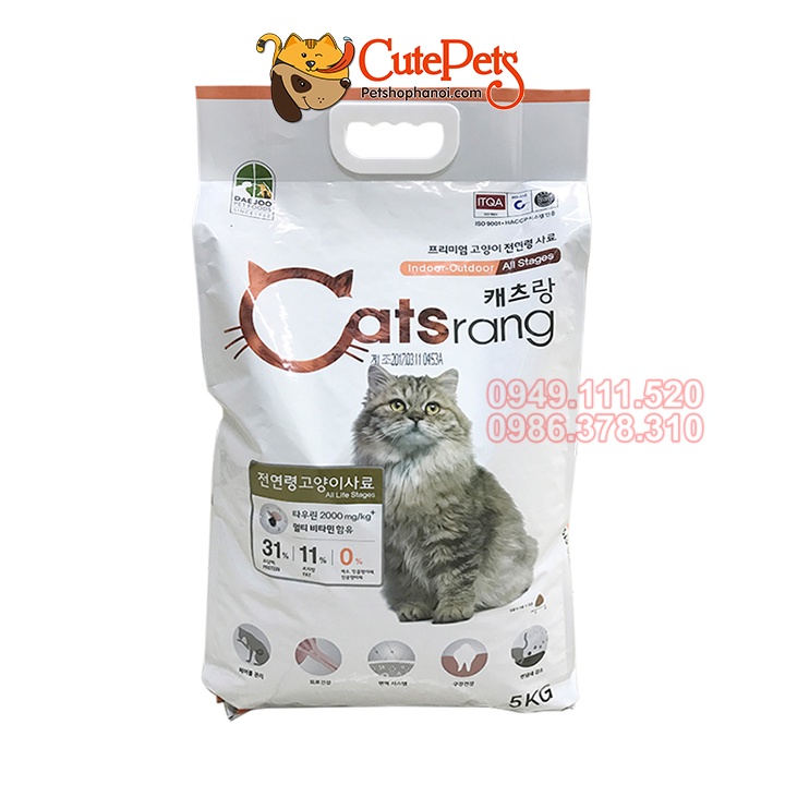 Thức ăn cho mèo, Hạt mèo Catsrang túi 5kg Nhập khẩu Hàn Quốc - Phụ kiện thú cưng Hà Nội
