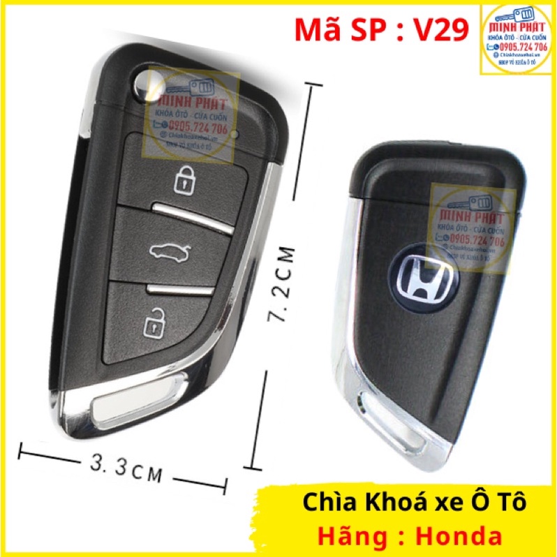 Chìa khoá remote xe Ô tô Honda Civic 2010 đến 2014