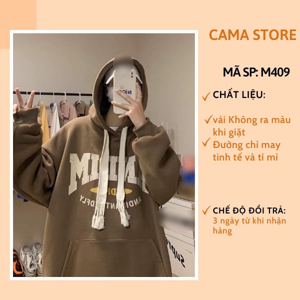 Áo nỉ hoodie nữ form rộng cute hàn quốc CaMa Store M409 | BigBuy360 - bigbuy360.vn