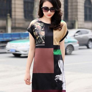 ĐẦM SUÔNG PHỐI KHUNG IN HOA