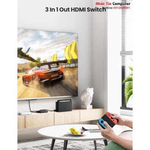 Thiết bị chuyển mạch HDMI 3 vào 1 ra 4K@30Hz 3D 1080p Ugreen 80125   - Phân Phối Chính Hãng