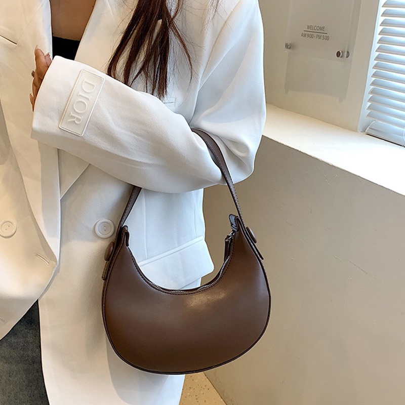 Ielgy Túi Đeo Vai Màu Trơn Đa Năng Cho Nữ