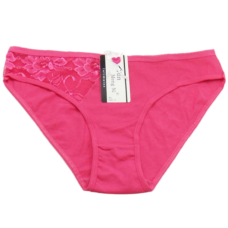 Quần Lót Cotton Phối Ren Lưng Thấp Đính Nơ Xinh Xắn Cho Nữ