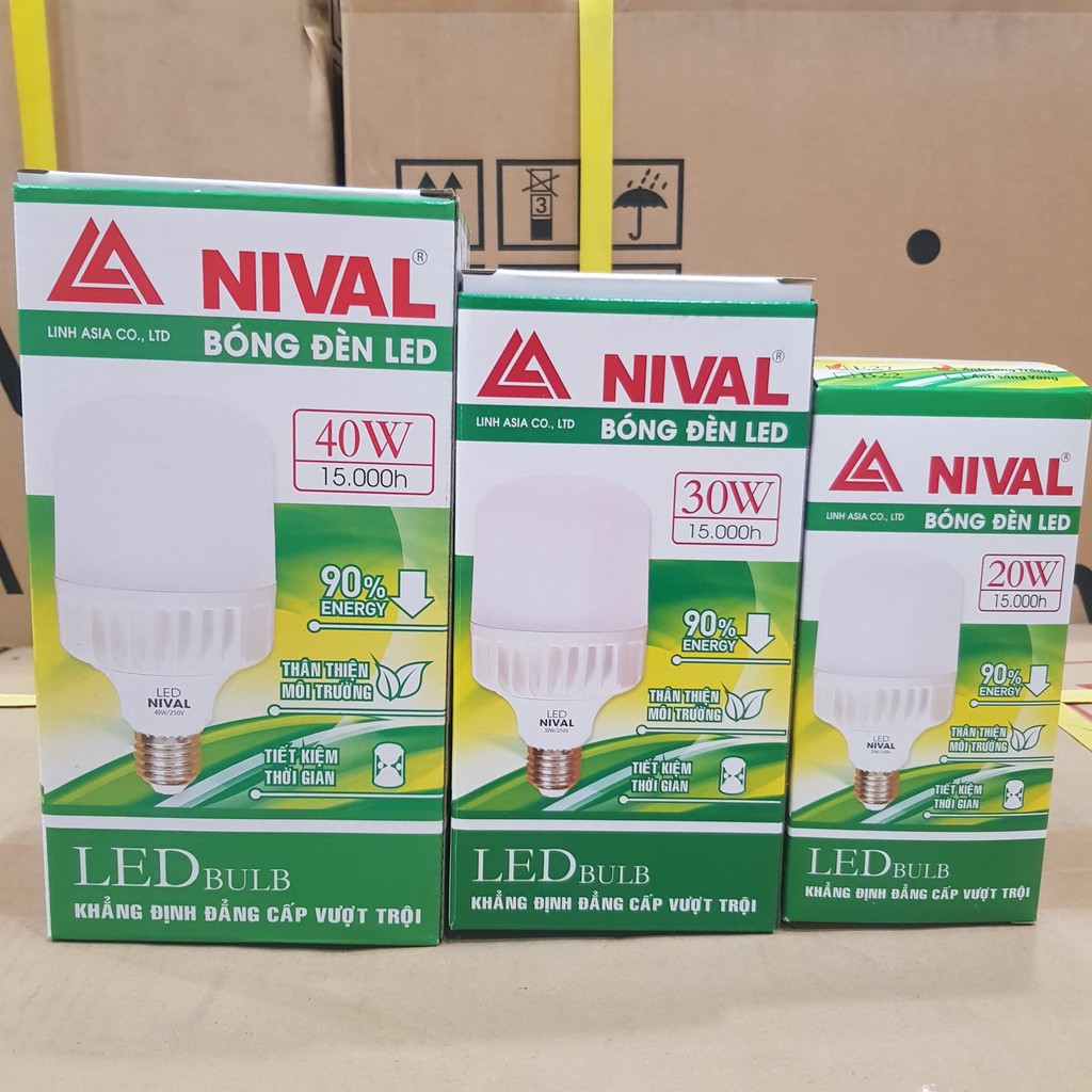 BÓNG ĐÈN LED BULB TRỤ NIVAL 20w/30w/40w