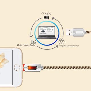 Micro USB Glowing Cable Fast Charging Data Line For Apple iPhone Android Type-C Adapter
