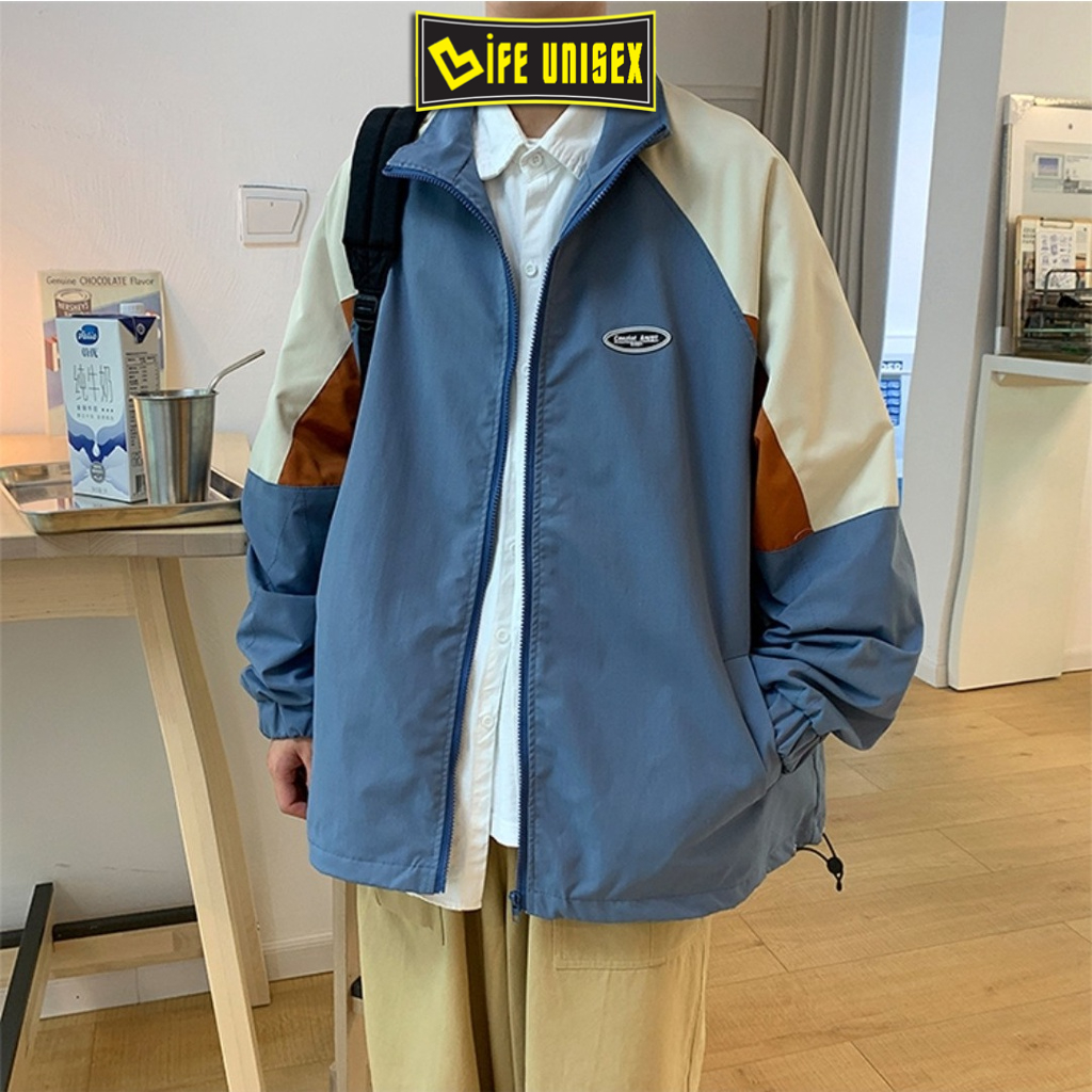 Áo Khoác Bomber Dù PHỐI MÀU Nam Nữ Form Rộng 2 Lớp Kiểu Ulzzang Unisex Bóng Chày - LIFE UNISEX
