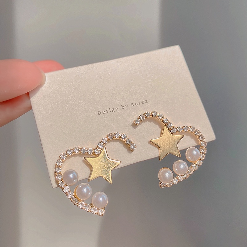 Khuyên Tai Hình Ngôi Sao Đính Đá Ngọc Trai Nhân Tạo Phong Cách Hàn Quốc Thời Trang Cao Cấp Dành Cho Nữ S925